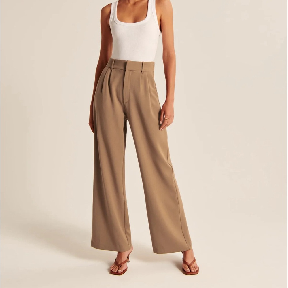 Elegant Beige Wide-Leg Pants